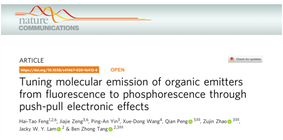 重大突破!冯海涛博士在Nature子刊和JACS等国际顶级期刊发表学术论文 重大突破!冯海涛博士在Nature子刊和JACS等国际顶级期刊发表学术论文